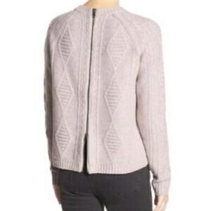 Madewell Palisade Cable Knit Back Zipper Merino Wool Sweater